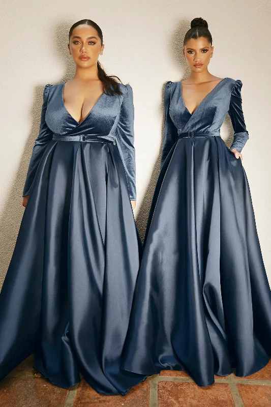 **Cinderella Divine: Enchanting Velvet and Satin Evening Gown for Unforgettable Occasions** High-low unclassified dresses