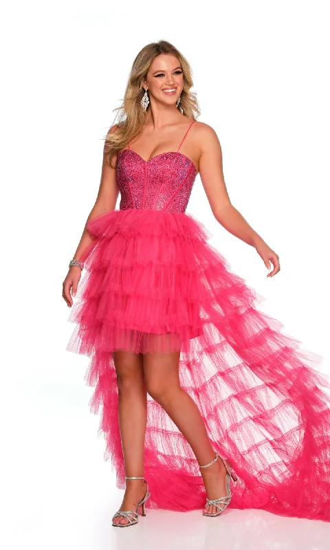 Dave and Johnny Pink High-Low Prom Dress 11174 Tiered unclassified dresses