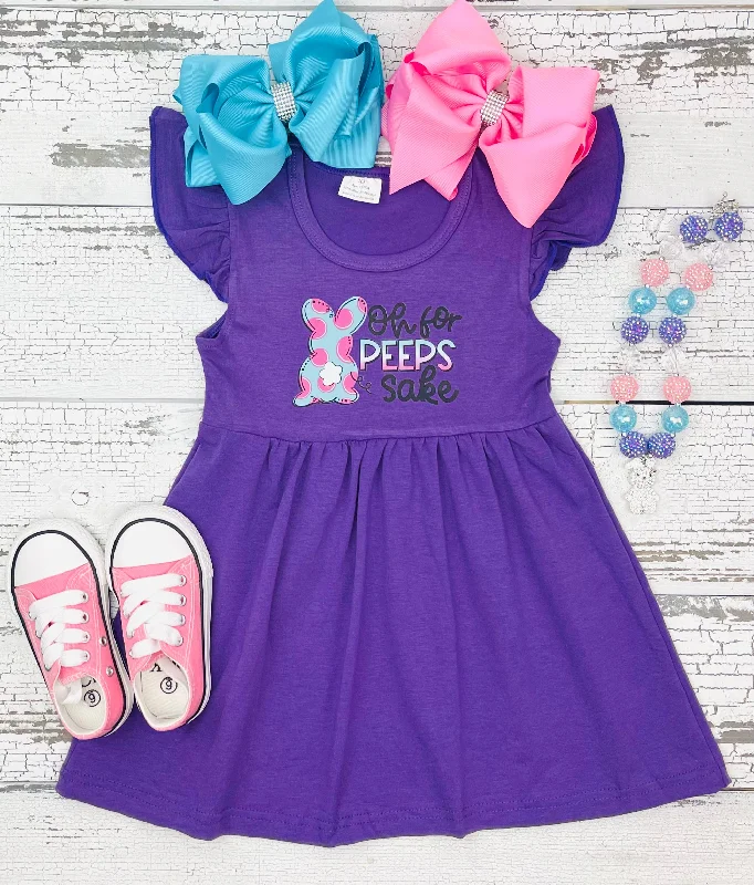 HCK EXCLUSIVE- Oh For Peeps Sake Purple Dress High-low unclassified dresses