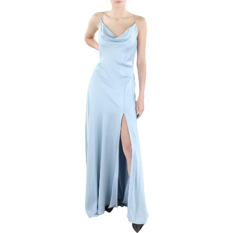 Jonathan Simkhai Womens Finley Satin Cowl Neck Evening Dress Lightweight unclassified dresses