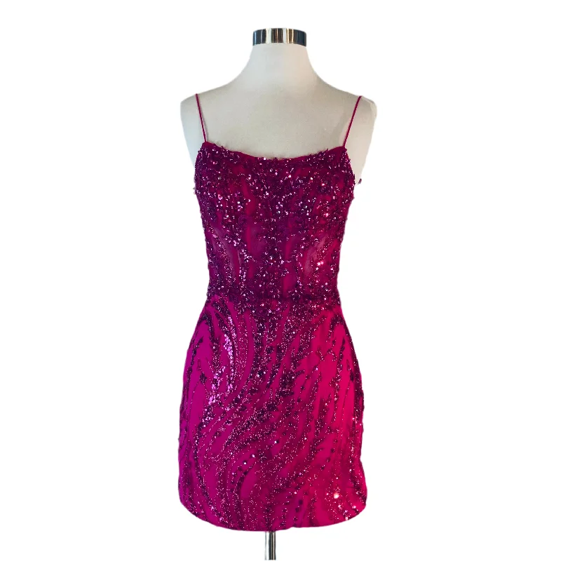 JOVANI Style 26183 Fitted Glitter Dress Hot Pink Size 4 Stylish unclassified dresses