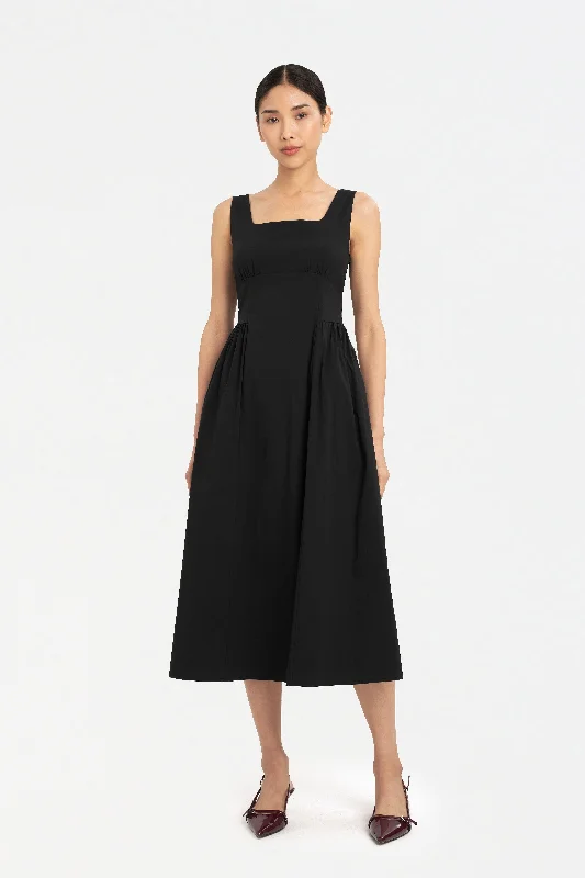 Katie Fit and Flare Dress in Anthracite Black Date night unclassified dresses