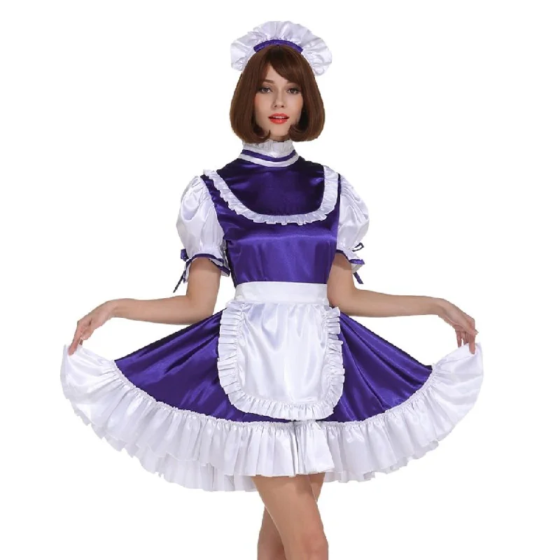 Lockable Purple Sissy Maid Dress Fall unclassified dresses