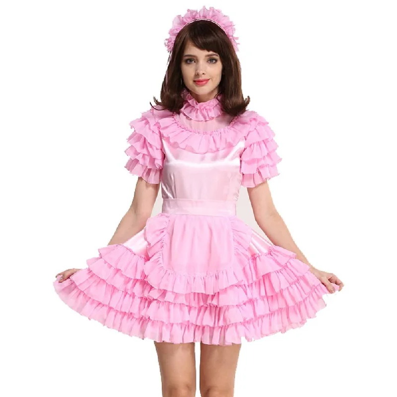 Lockable Sissy Maid Dress Embroidered unclassified dresses