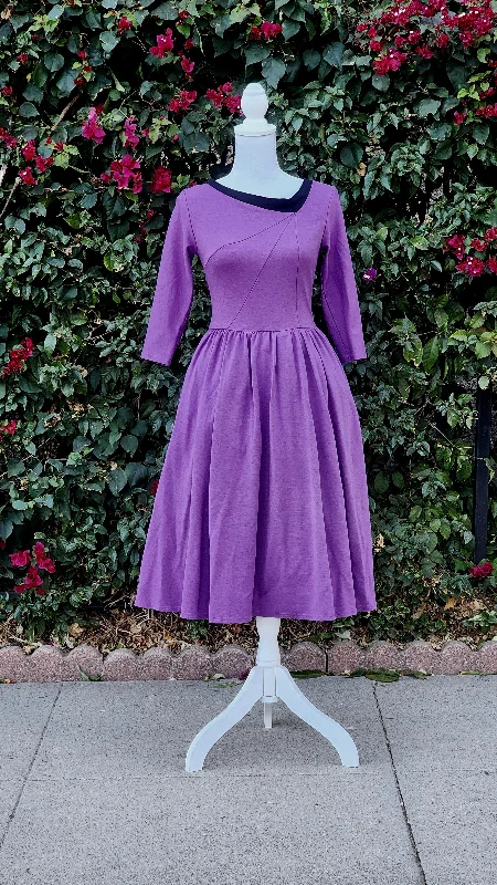 PRE-ORDER: Original Retro Swing Dress in Purple Smocked unclassified dresses