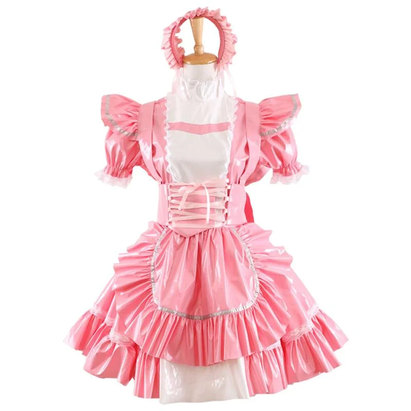 Pink Sissy Maid Dress Uniform Mesh unclassified dresses