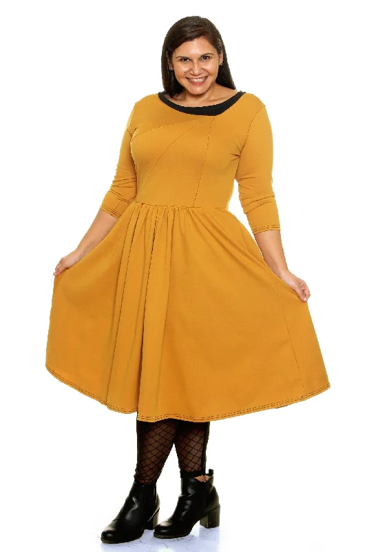 PRE-ORDER: Original Retro Swing Dress in Gold Affordable unclassified dresses