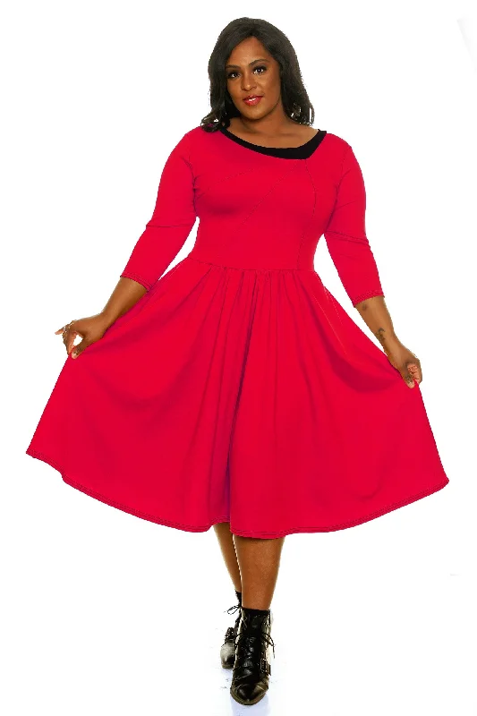 PRE-ORDER: Original Retro Swing Dress in Red Fall unclassified dresses