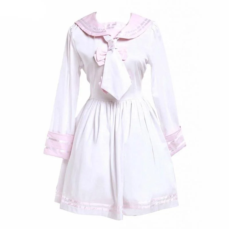 Sailor School Lolita Cotton Dress A-line unclassified dresses