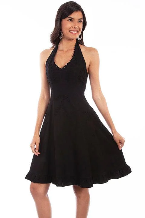 Scully BLACK HALTER DRESS PERUVIAN COTTON Stylish unclassified dresses