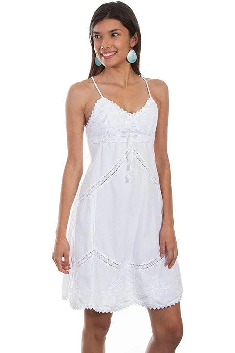 Scully WHITE SPAGHETTI STRAP DRESS Earthy tone unclassified dresses