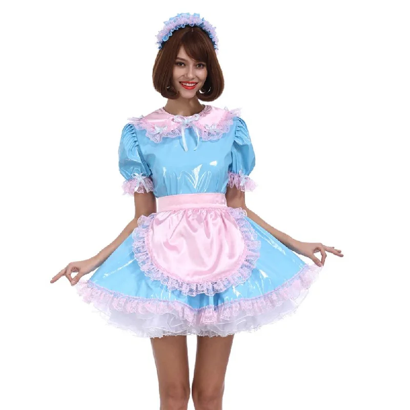 Sissy Maid Baby Blue Uniform Chiffon unclassified dresses