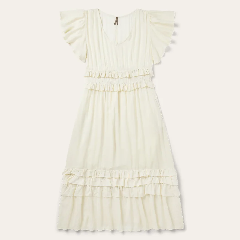 Stetson Cream Rayon Herringbone Dress Vacation unclassified dresses