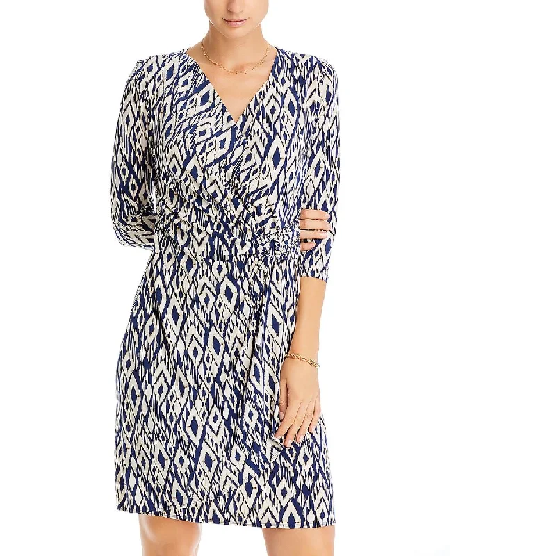 Tommy Bahama Womens Clara Gathered Knee Length Wrap Dress Long unclassified dresses