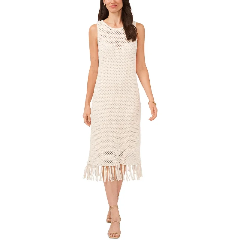 Vince Camuto Womens Island Oasis Fringe Knit Shift Dress Best-selling unclassified dresses